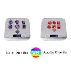DNDND purple metal D100 style die robustly built for high number rolls