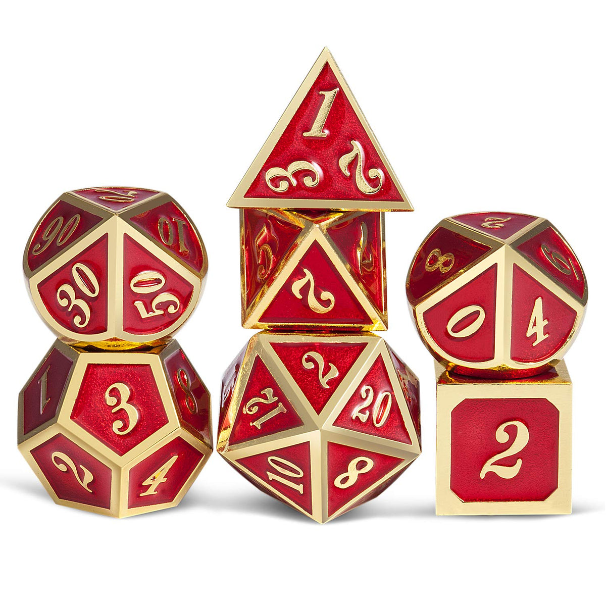 DNDND ruby red metal dice box with dragon motif for secure storage.