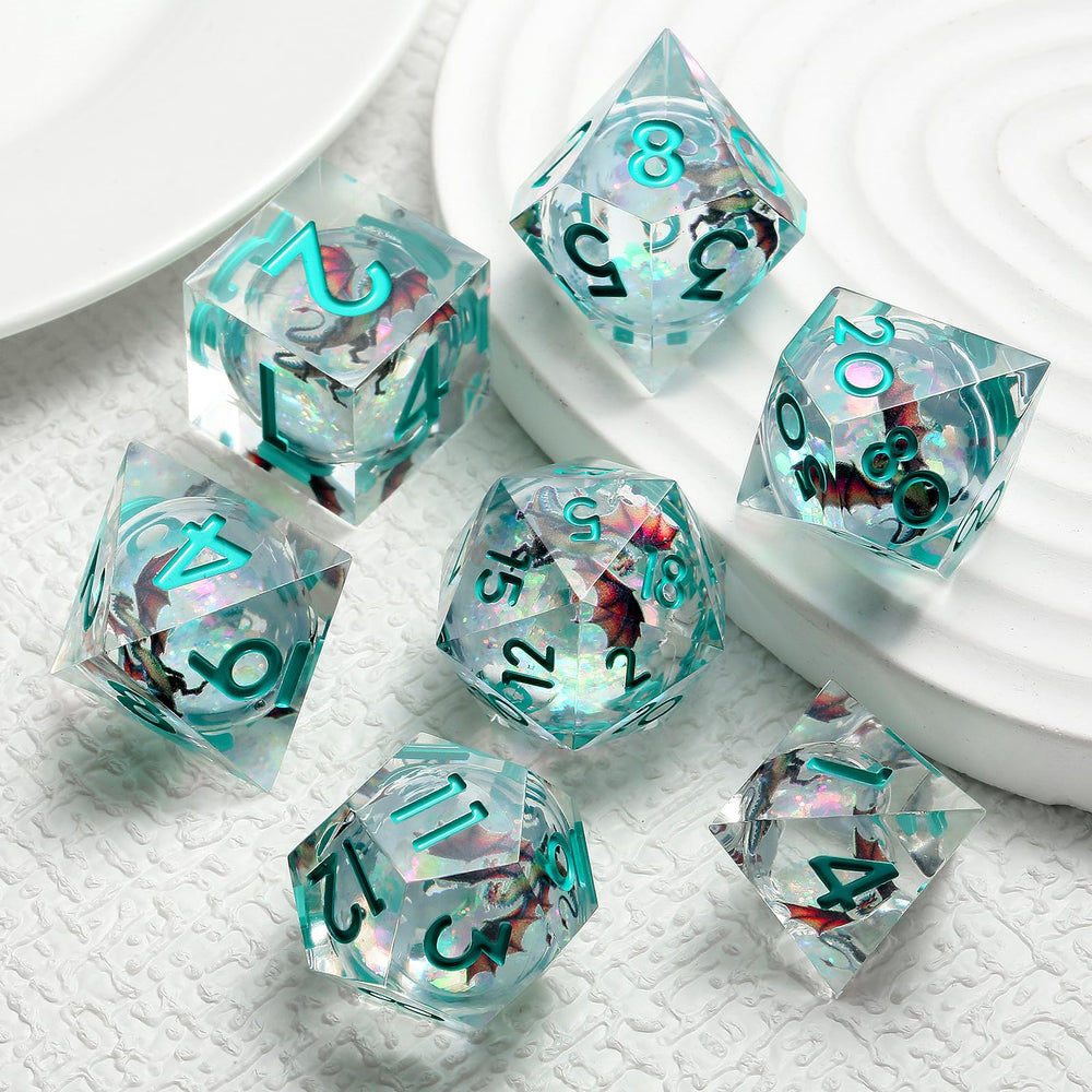 DNDND Shinny dragon-themed stickers for dice customization