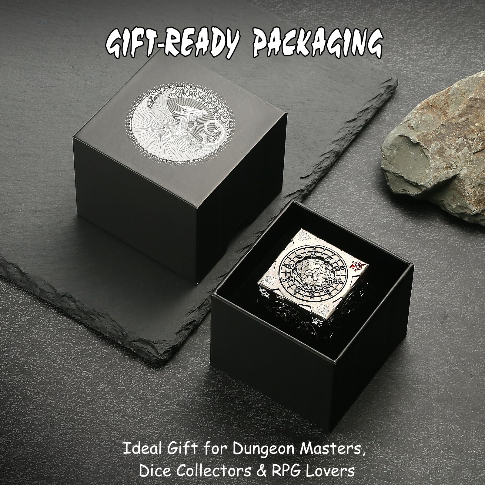 DNDND Spinner dice cube spin-action captures fast outcomes during encounters.