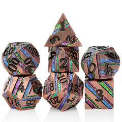 DNDND Stripe D20 face, premium gift option in a dragon-decorated metal case.