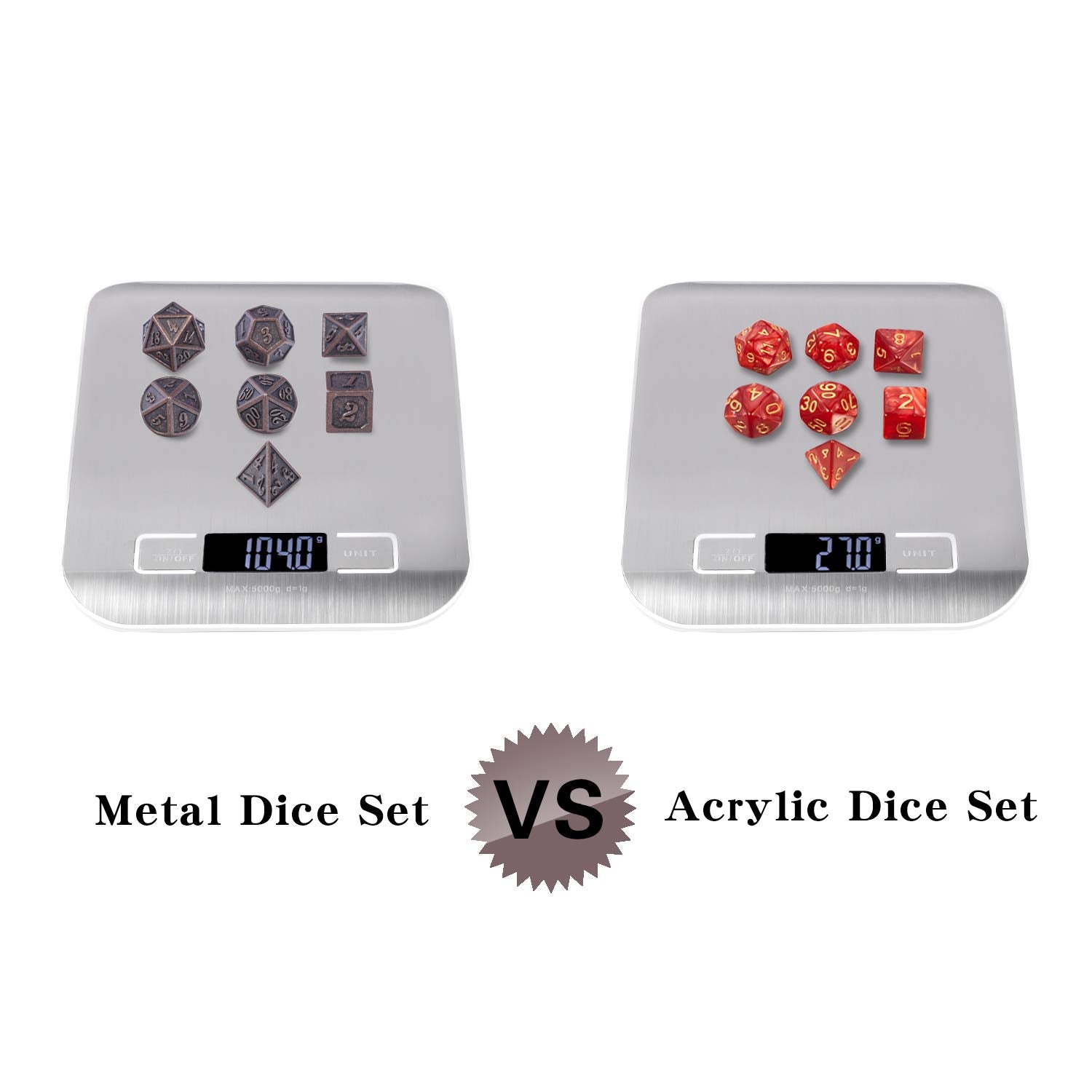 DNDND weighty dice in hand, premium tactile feel for rolling sessions.