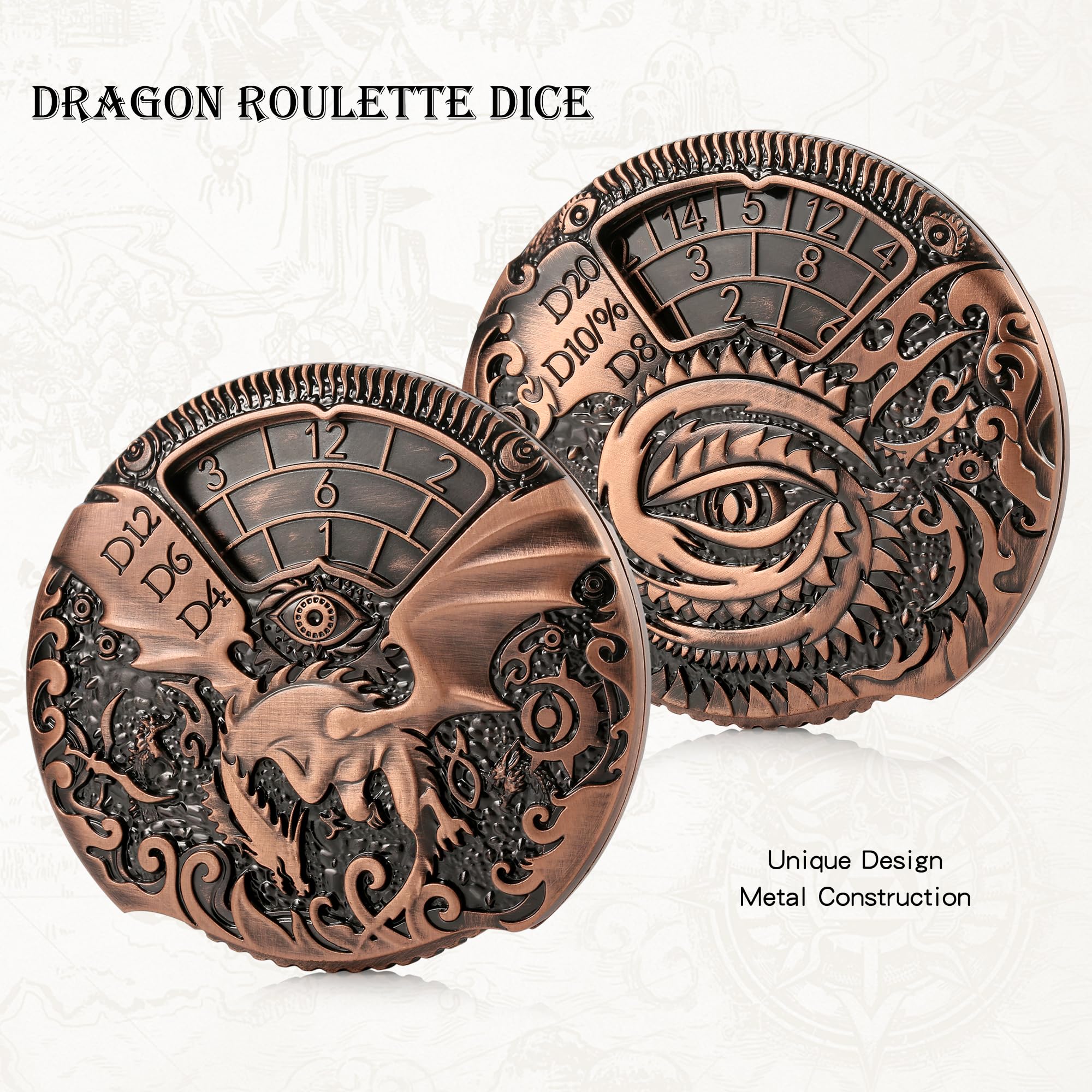 DNDND zinc alloy dice body emphasizes solid weight and durability.