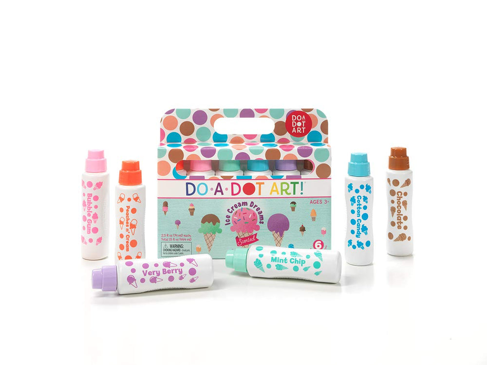 Do A Dot Art ice cream scented marker bottle displays vibrant colors and a large dauber tip