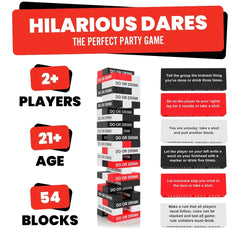 Do or Drink Blackout Tower challenge blocks offer entertaining dares and choices.
