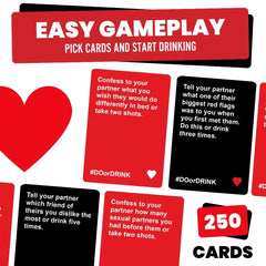 Do or Drink couple game play shows two players enjoying playful challenges.