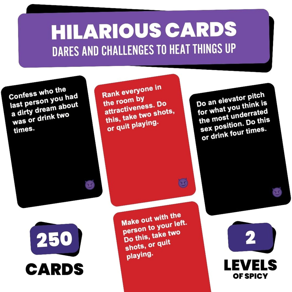Close-up of Do or Drink Naughty Edition challenge idea sparking party interaction