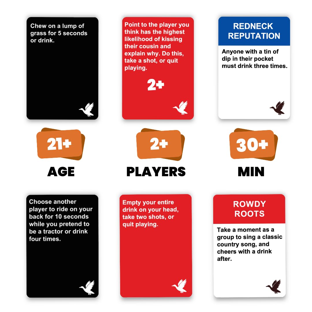 Dares cards from Do or Drink Redneck Edition used for entertaining challenges