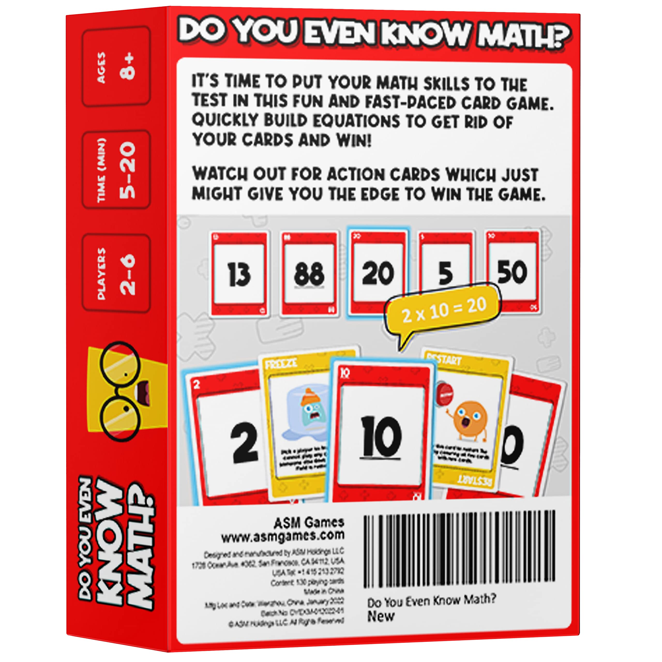 Do You Even Know Math? action cards changing pace creates exciting rounds.