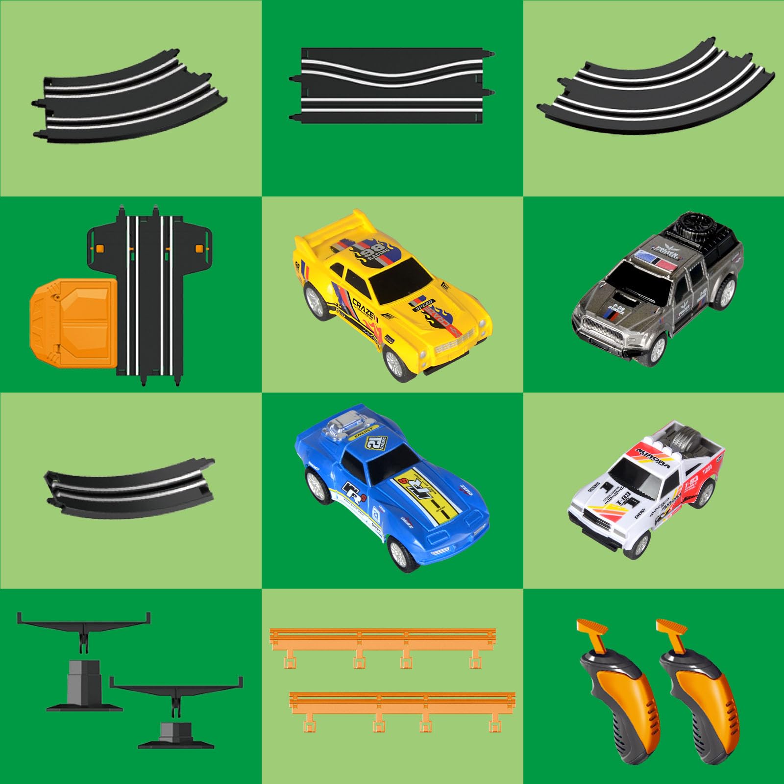 Dobindrich dual-racers set lets kids race against adults for family fun.