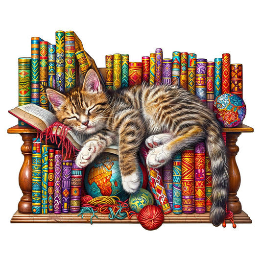 DOCRAGI Dreamy Cat wooden puzzle: 190-piece challenge for focused, screen-free play