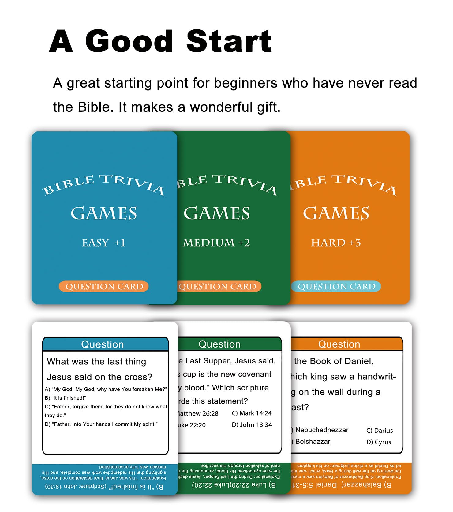 Docdeer Bible Trivia premium materials with laminated cards ensure durable game nights.