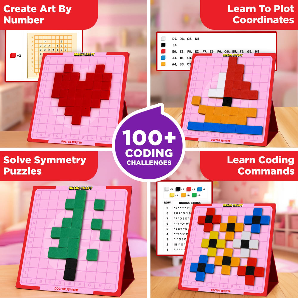 Doctor Jupiter brain craft pixel art encouraging logic and coding-inspired art