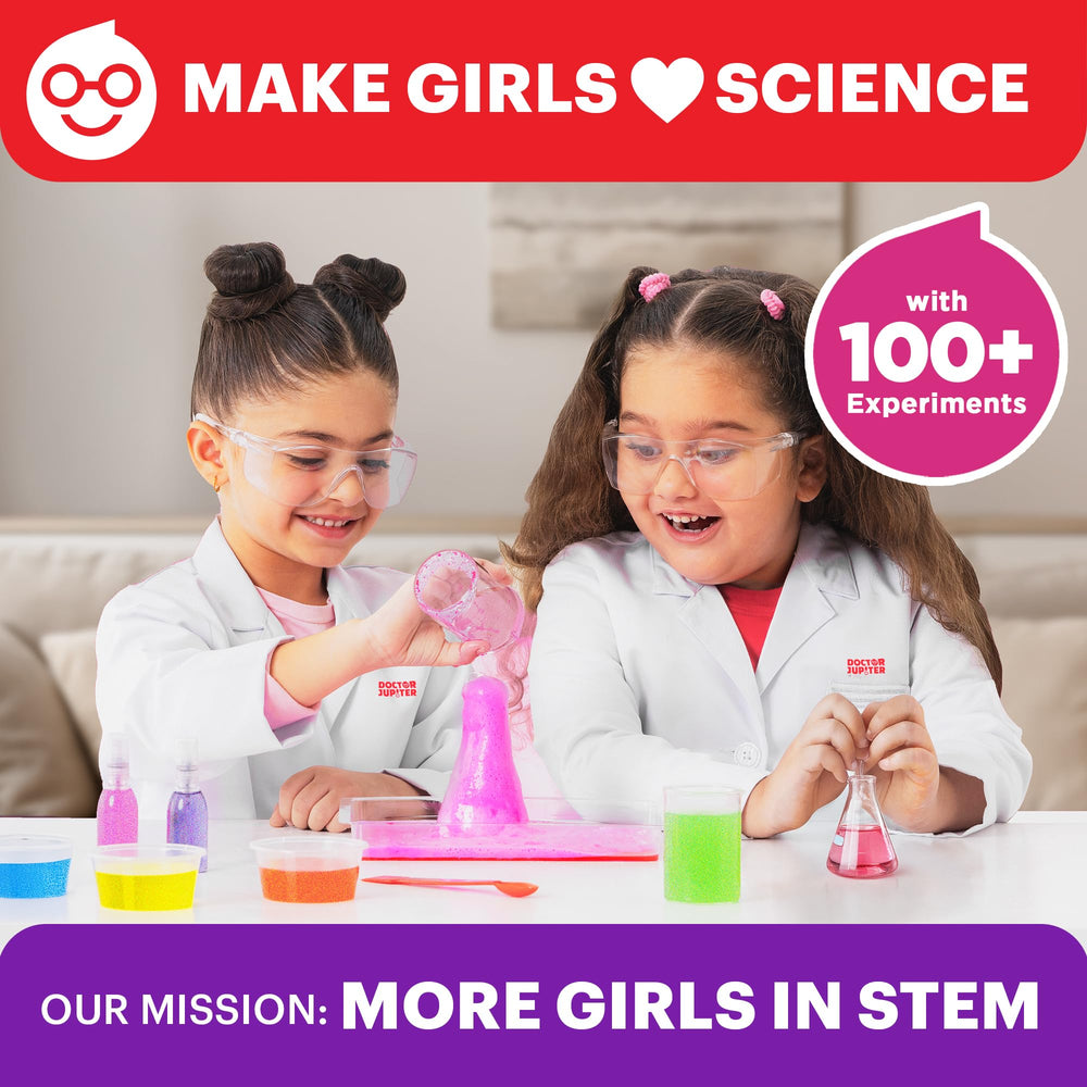 Doctor Jupiter Girls' First Amazing Science Kit girl activity session fosters curiosity.