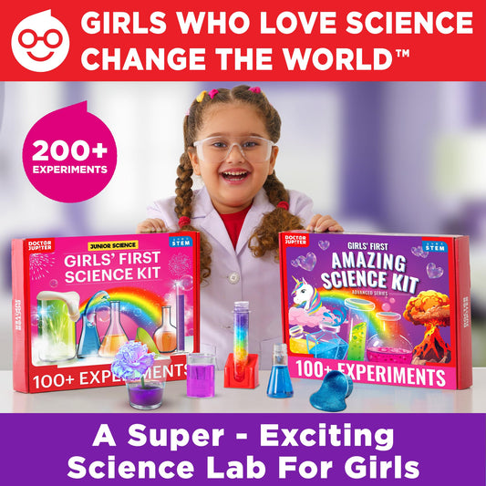 Doctor Jupiter Girls’ First Science Gift Set includes two kits for hands-on learning at home.