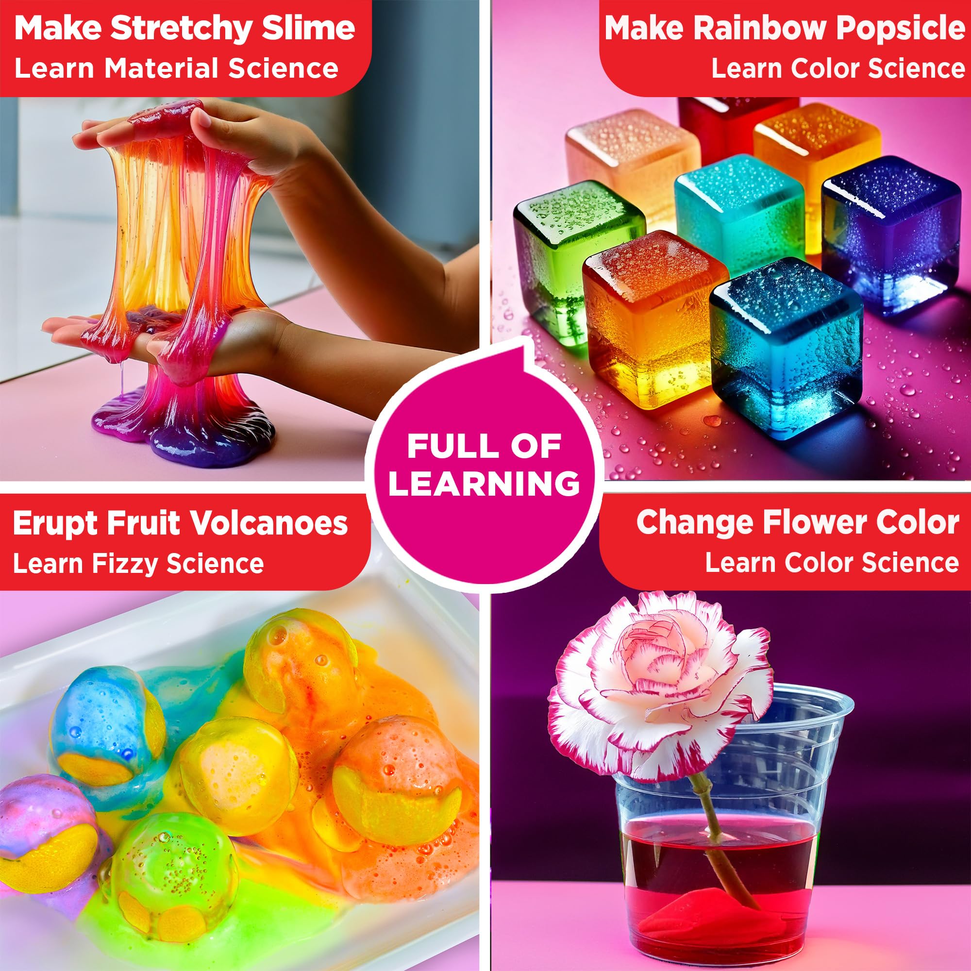 Doctor Jupiter Girls’ First Science Gift Set volcano science activity demonstrates safe, exciting experiments.