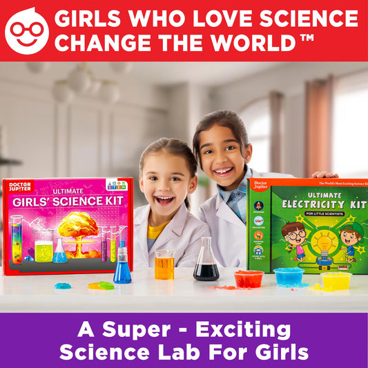 Doctor Jupiter Girls Gift Set showing Ultimate Electricity Kit box and accessories for energy projects.