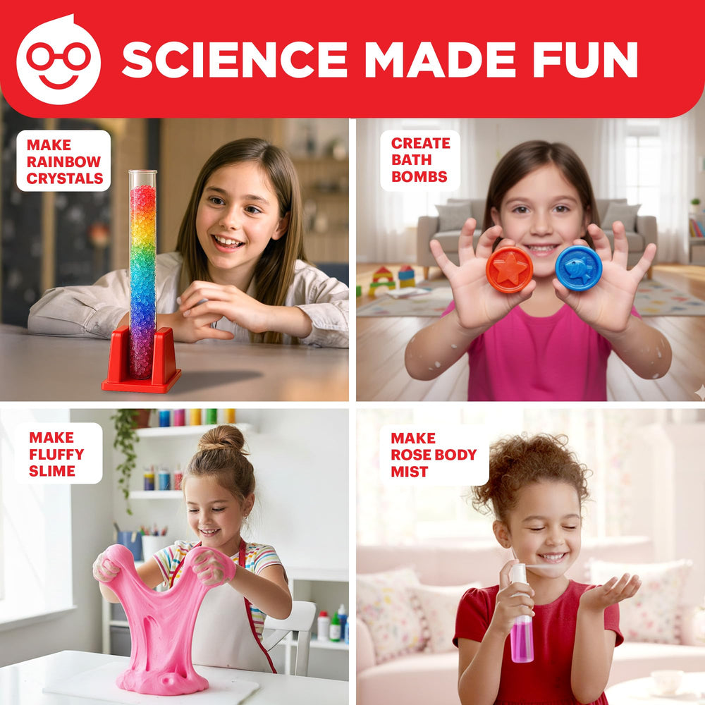 Crystal growing activity from Doctor Jupiter kit showcasing colorful, safe science at home.