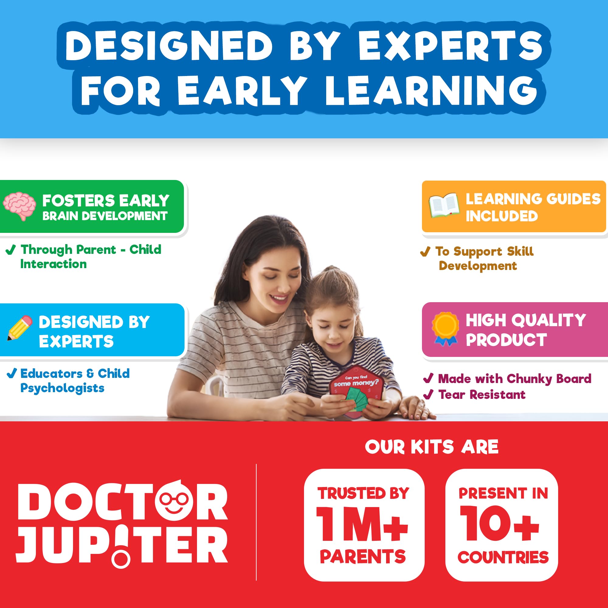 Doctor Jupiter learning guide included; encourages parent-child conversations.