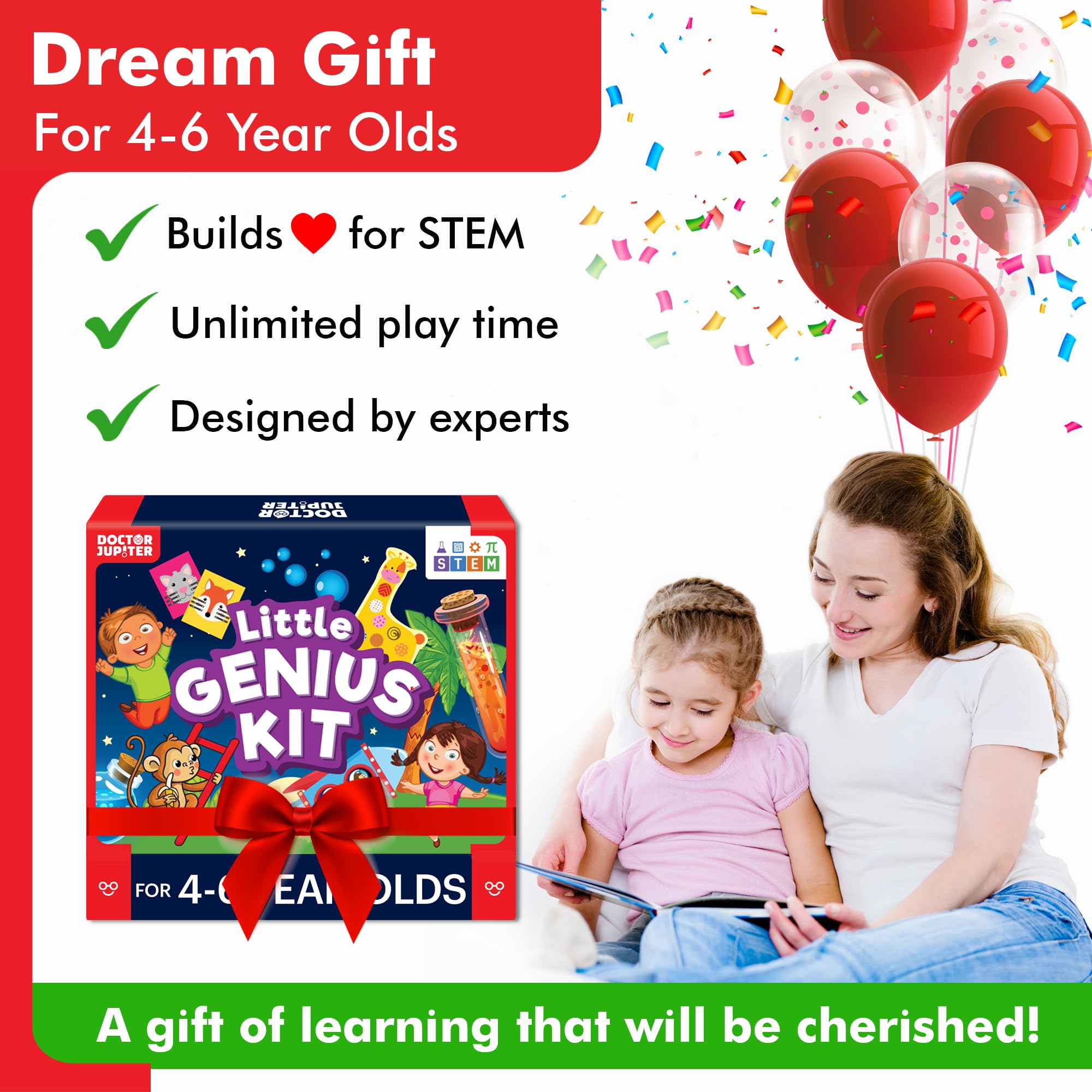 Doctor Jupiter Little Genius Kit Snakes & Ladders game reinforces counting skills.