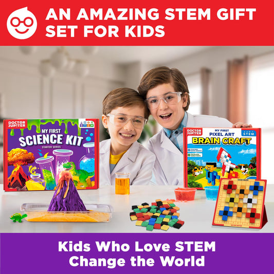 Doctor Jupiter My First Science Kit activity scene highlights hands-on experiments for curious kids.