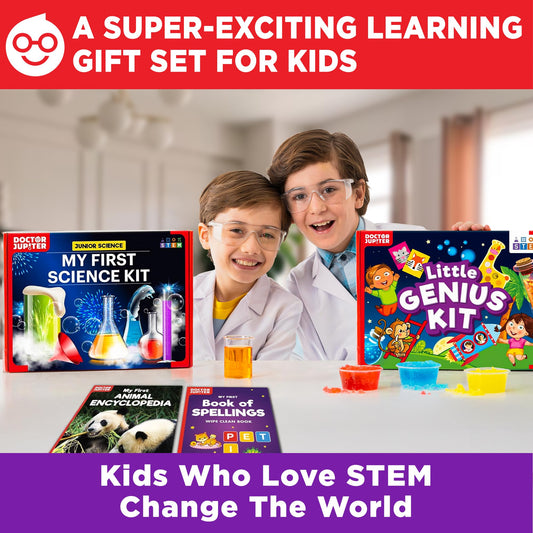 Doctor Jupiter My First Science Kit packet with hands-on experiments sparking curiosity