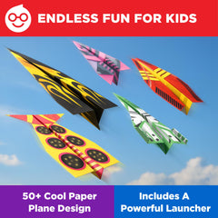 Doctor Jupiter airplane sheets spread for folding into five designs.