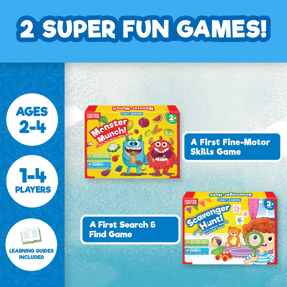 Doctor Jupiter Scavenger Hunt board game; promotes indoor cognitive exploration.