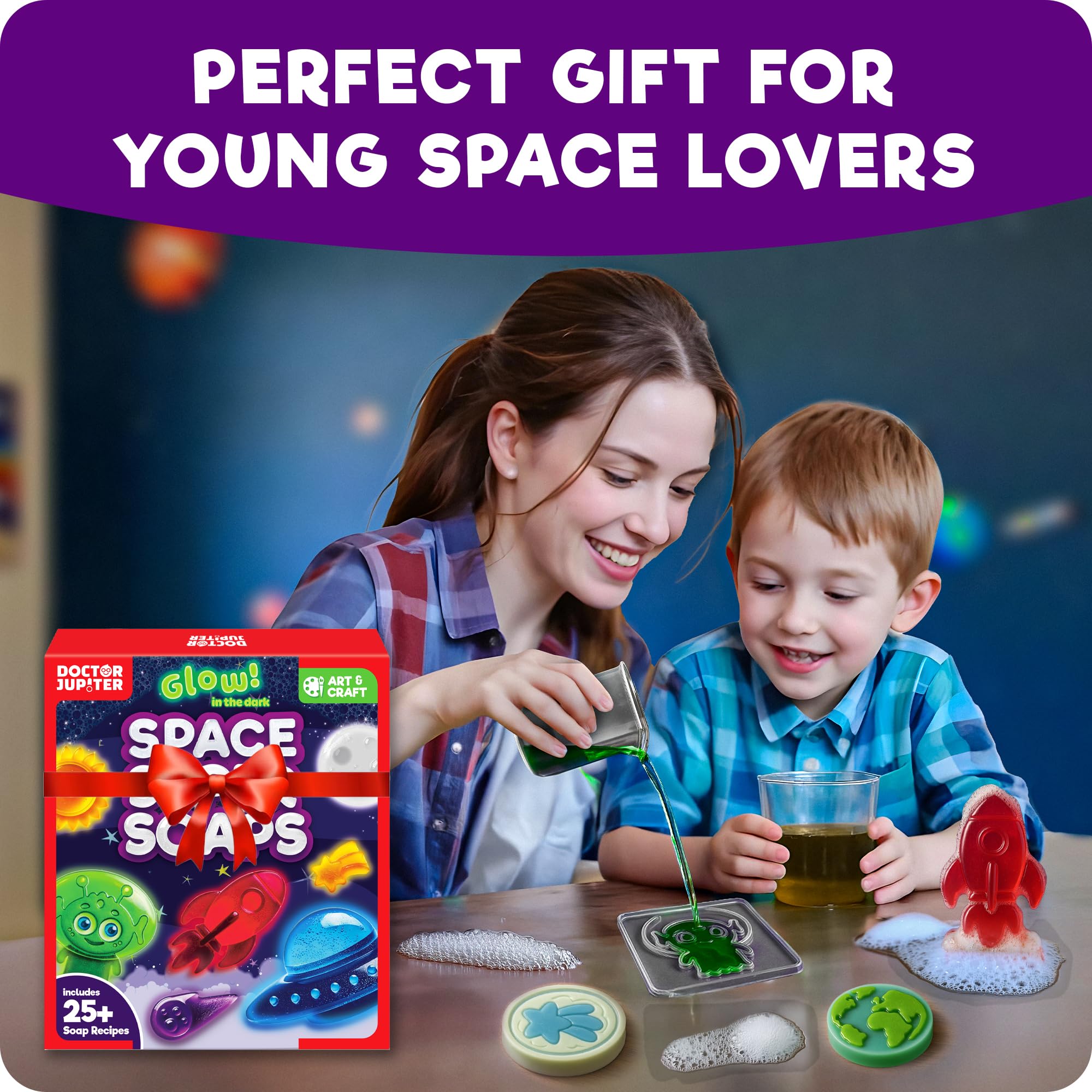 Kid-friendly ingredients in Doctor Jupiter Space Super Soaps for safe crafting