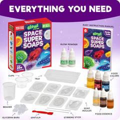 Wide assortment of molds in Doctor Jupiter Space Super Soaps set for space crafts