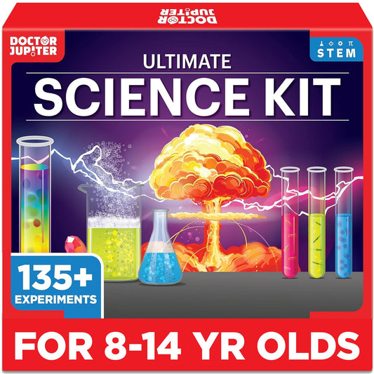 Doctor Jupiter Ultimate Science Kit color-change demonstration for curious kids exploring reactions.