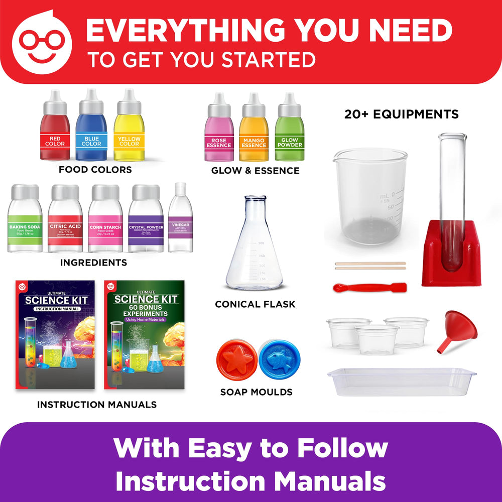 Doctor Jupiter Ultimate Science Kit leak-proof bottles keep materials organized and mess-free during experiments.