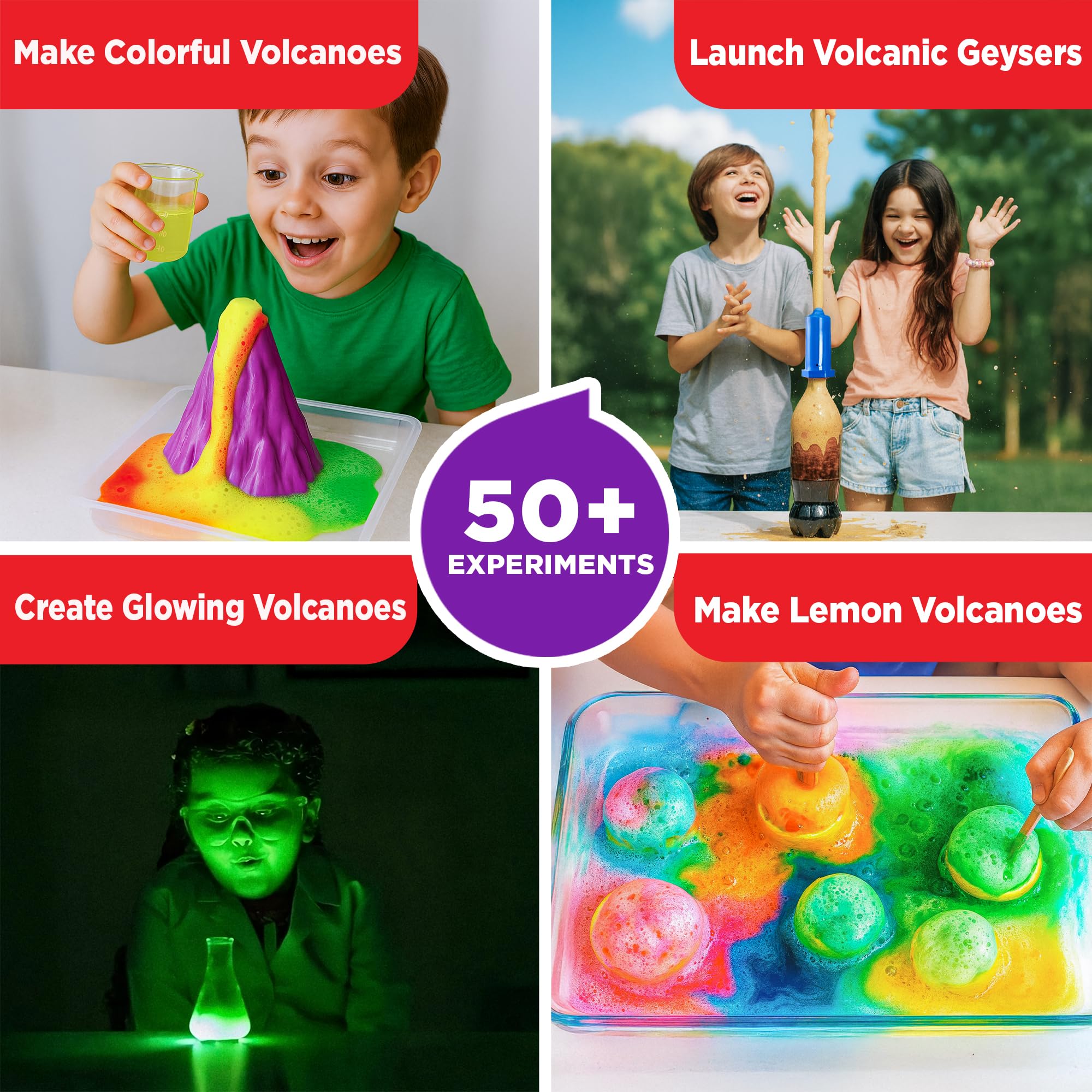 Doctor Jupiter volcano geyser eruption demonstrating dynamic home science