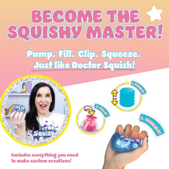 Confetti accents create playful, unique squishies with Doctor Squish Mini Squishy Maker.
