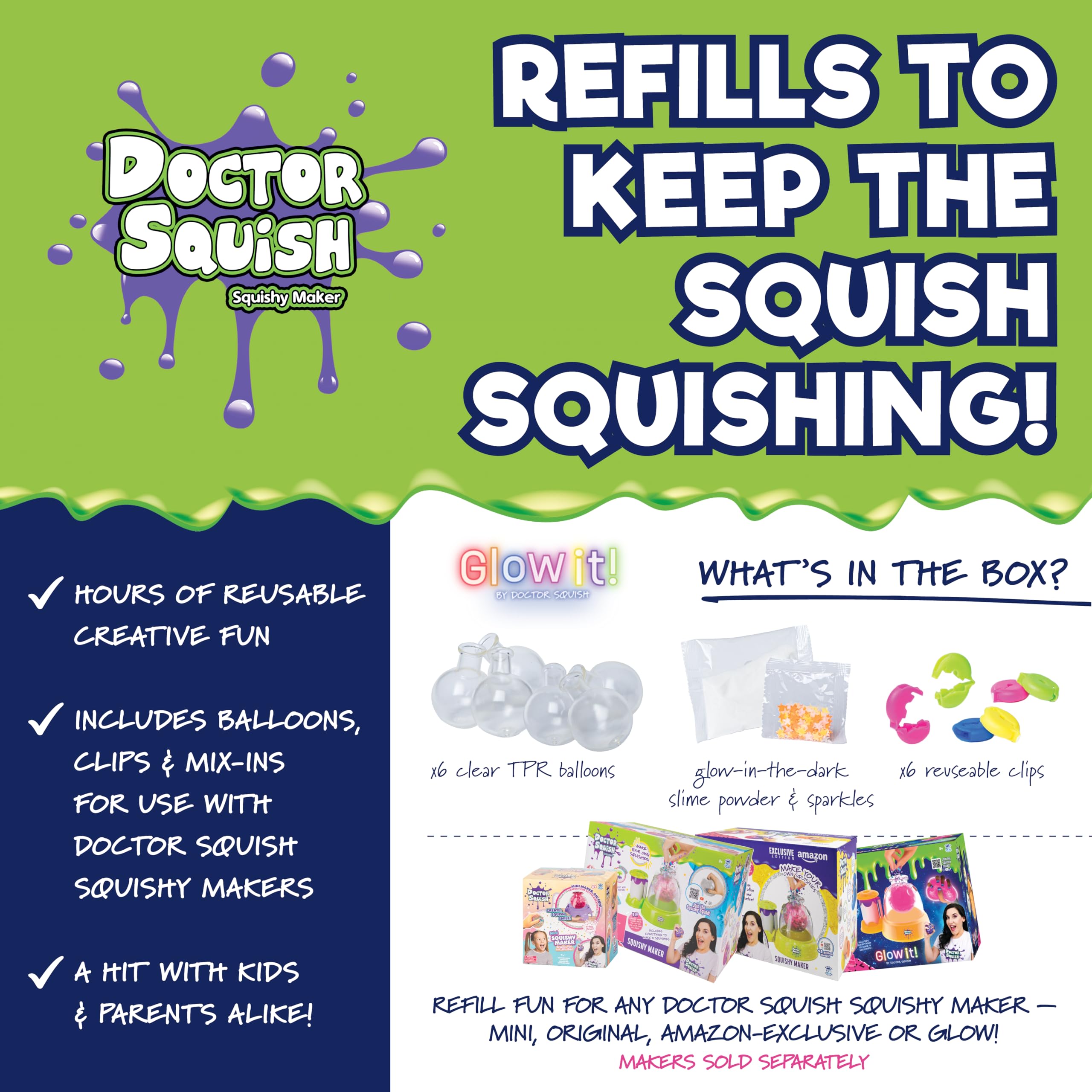 Doctor Squish Neon glow powder for luminous squishy effects.