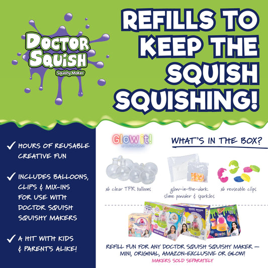Doctor Squish Neon glow powder for luminous squishy effects.