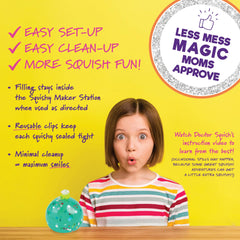 Doctor Squish Squishy Maker clear balloon inflation demonstrates size customization.