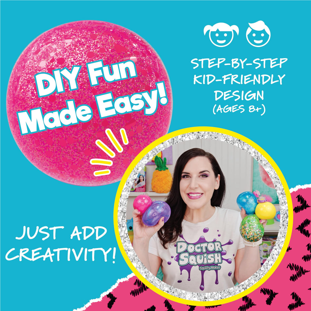 Doctor Squish Squishy Maker curly ribbon decor adds festive flair.