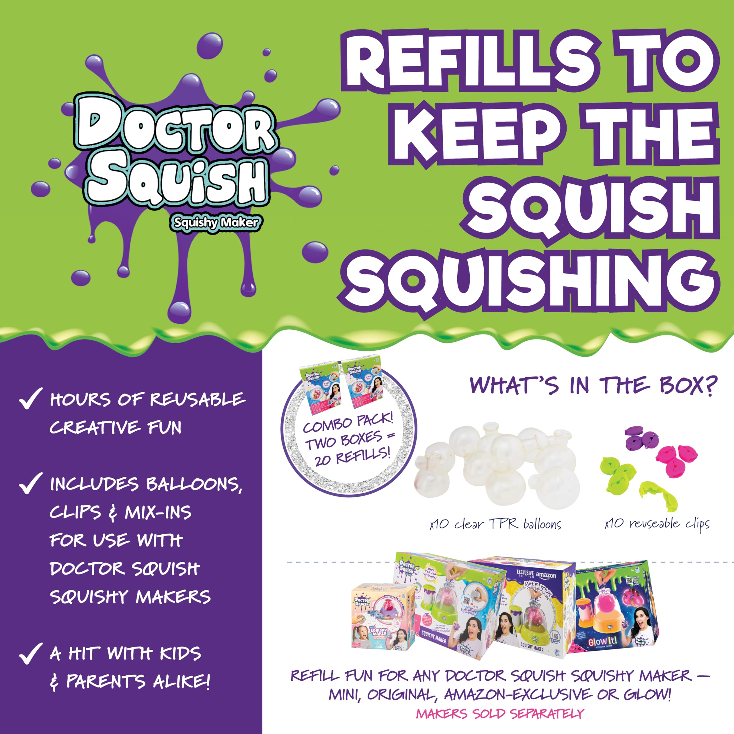 Doctor Squish squishy maker refill ten reusable clips for fast, tidy crafting
