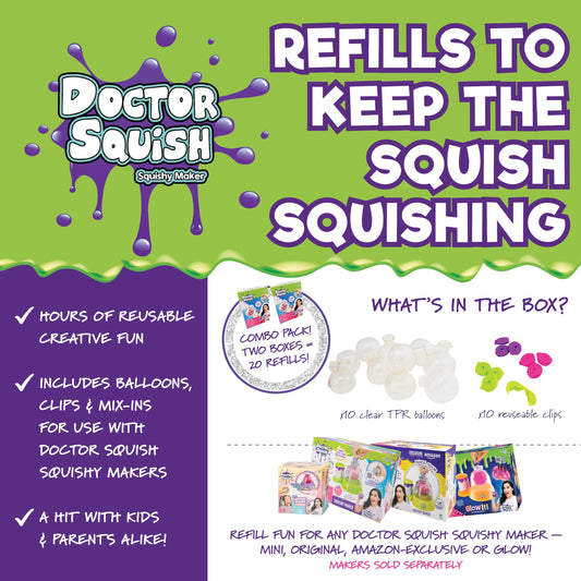 Doctor Squish squishy maker refill ten reusable clips for fast, tidy crafting