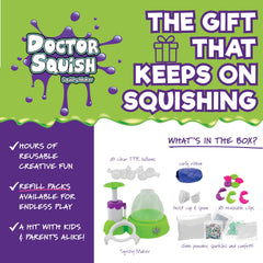 Doctor Squish Squishy Maker slime powder texture adds satisfying color and squish.