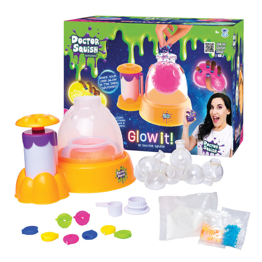 Doctor Squish Neon Maker Station setup showing glowing fun for creative play