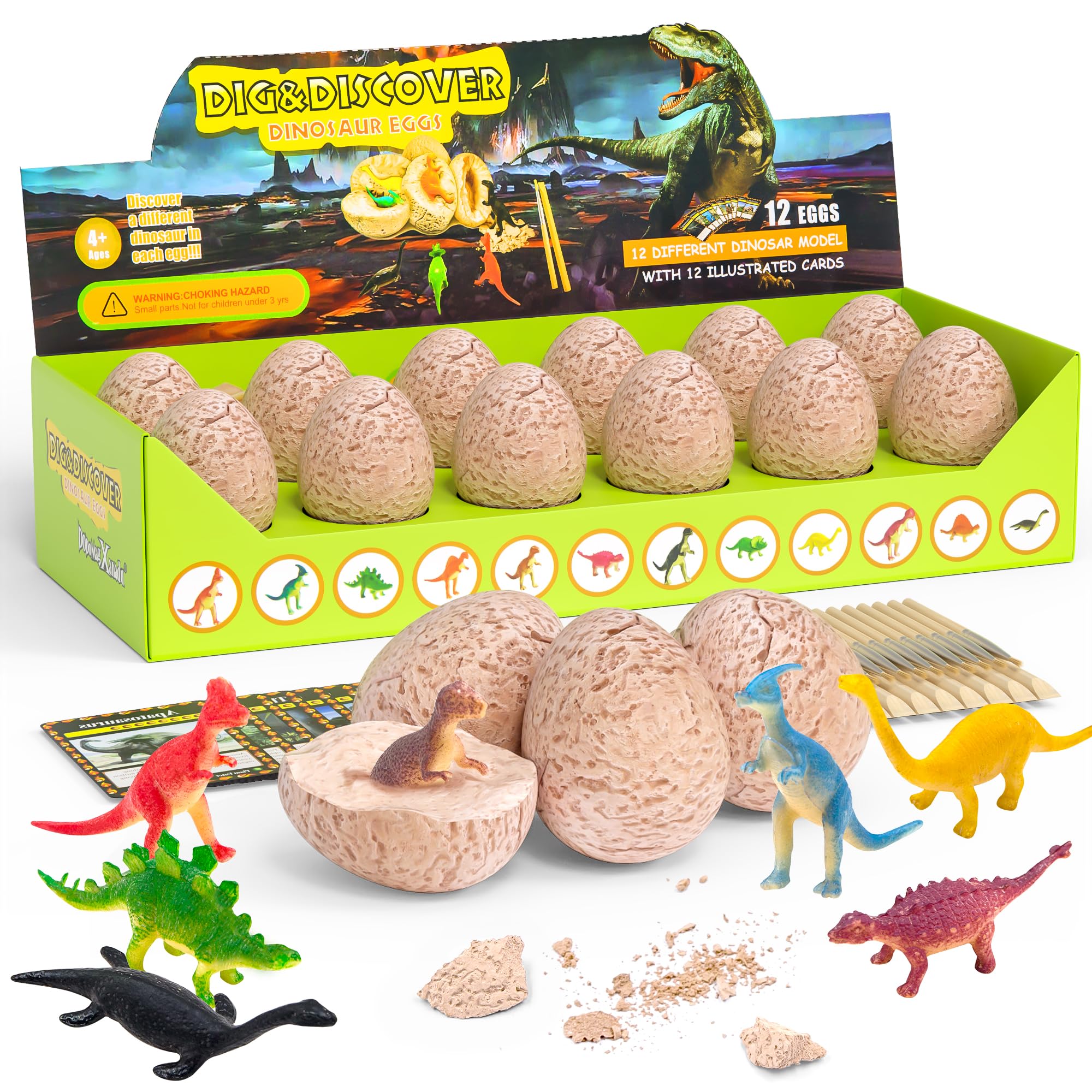 DoDoMagxanadu dinosaur eggs box ready for hands on excavation play.