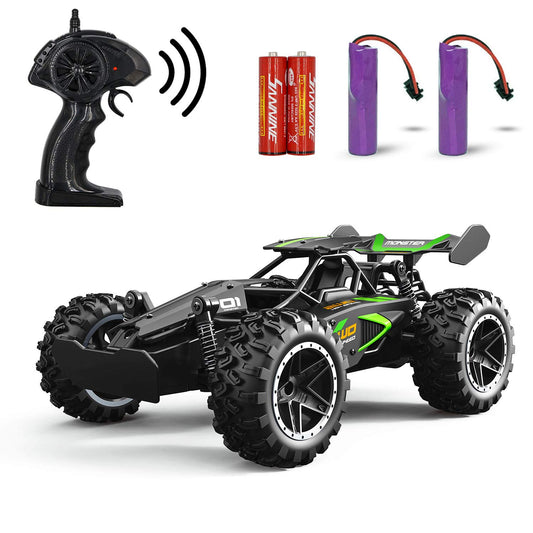 DoDoMagxanadu RC truck front view shows rugged off-road capability for indoors and outdoors.