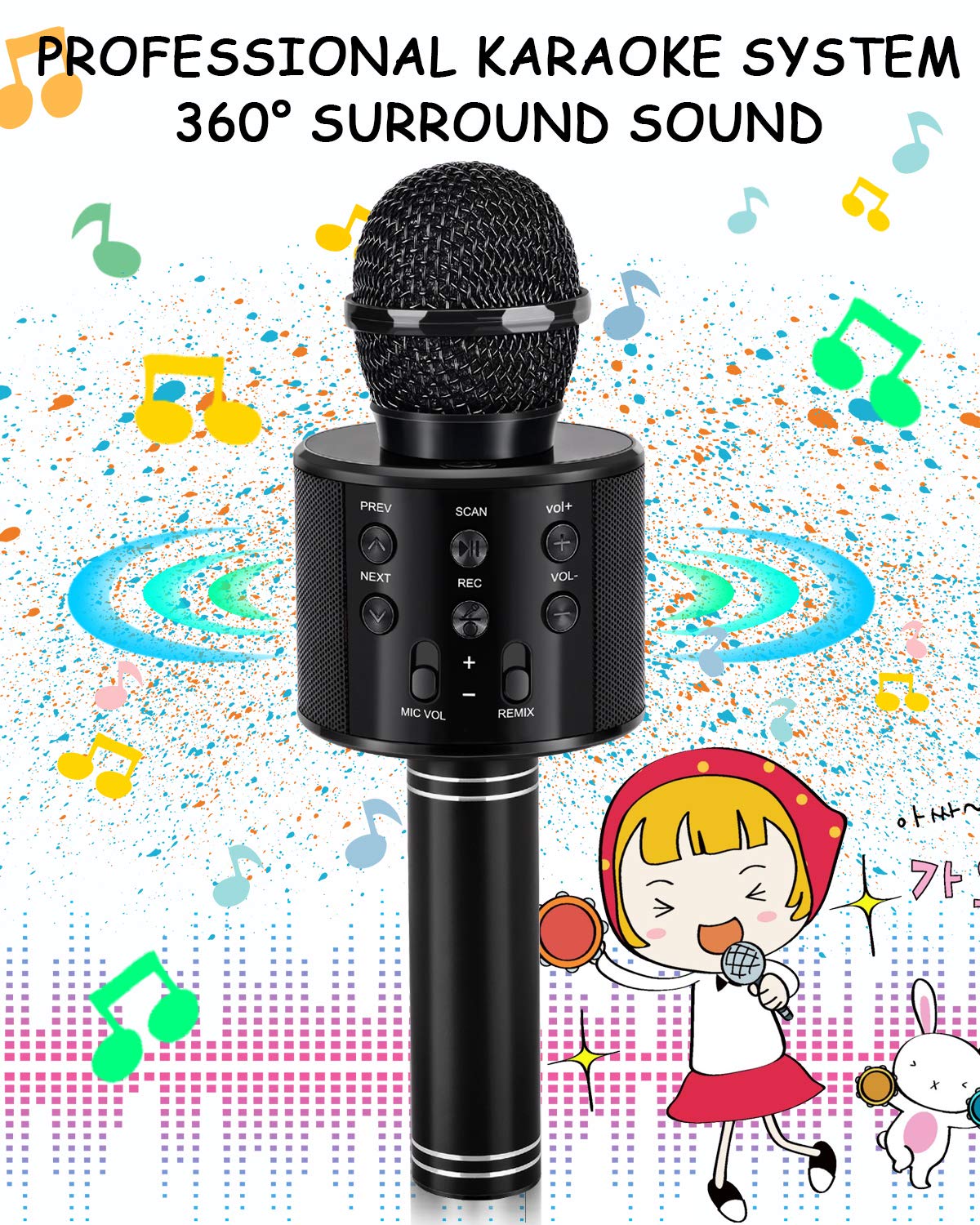 Dodosky Bluetooth karaoke mic ready to pair with devices for sharing