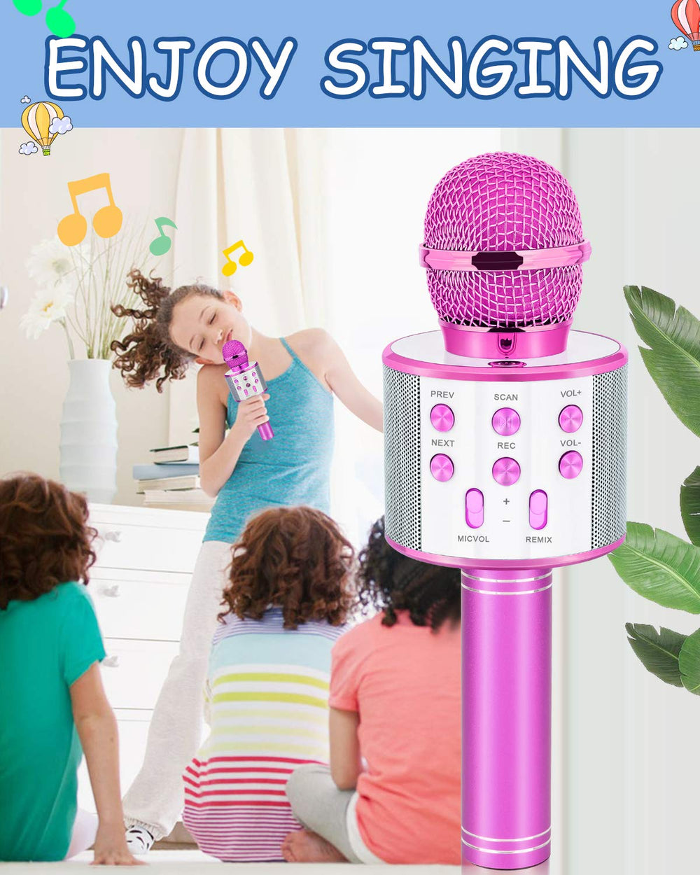 Dodosky purple microphone in-bedroom setup supports imaginative singing sessions