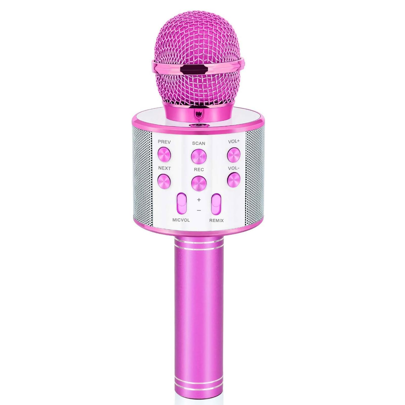 Dodosky purple karaoke microphone front view, ideal for kids' stage play