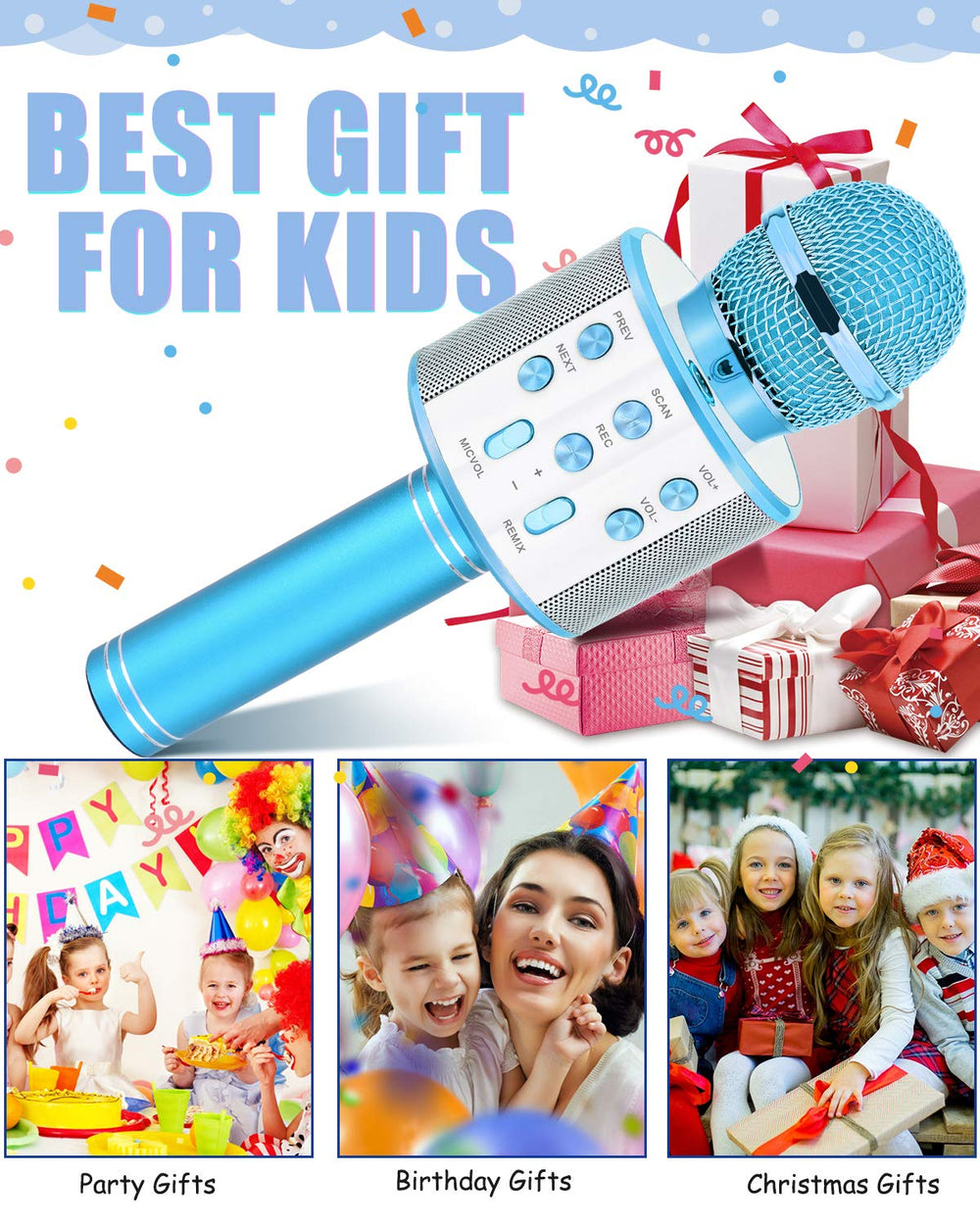 Dodosky blue mic used at home parties and casual play.
