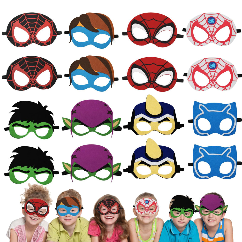 DOEA colorful hero masks set for kids' imaginative play and dress-up fun.