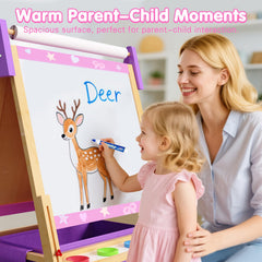 Doerpuz blackboard surface ideal for chalk drawing and early literacy games.